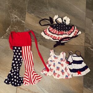 Bums & Roses Patriotic Kids' Outfits with Stars and Stripes (bundle)